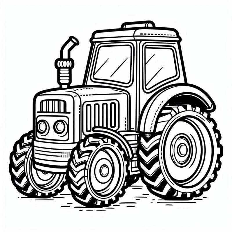 Tisknutelný Traktor Obrázek omalovánka