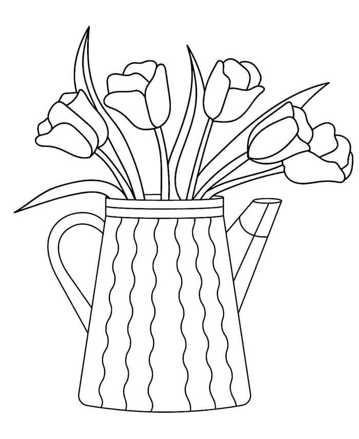Tisknutelný Tulipán Obrázek omalovánka