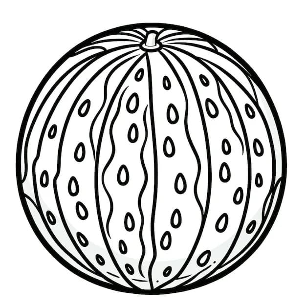 Tisknutelný Vodní meloun Obrázek pro Děti omalovánka