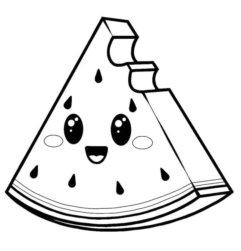 Tisknutelný Vodní meloun omalovánka