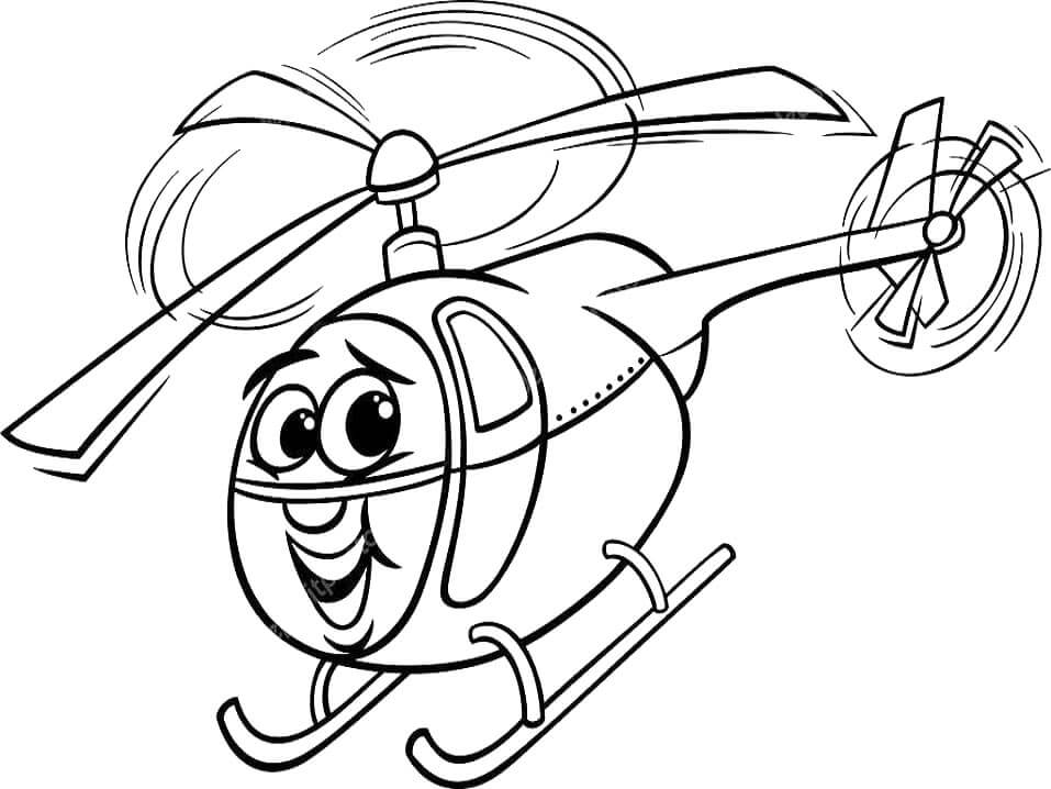 Tisknutelný Vrtulník Obrázek omalovánka