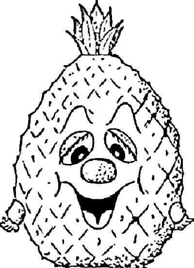 Tisknutelný Zdarma Ananas omalovánka