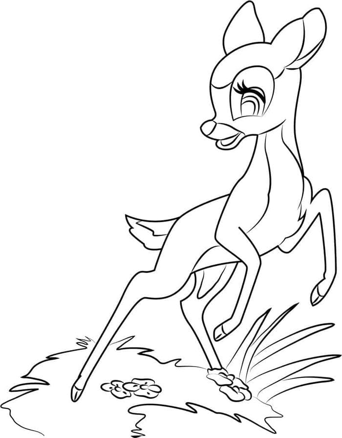 Tisknutelný Zdarma Bambi omalovánka