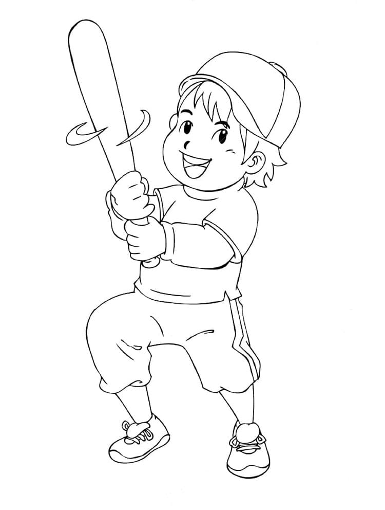 Tisknutelný Zdarma Basebal omalovánka