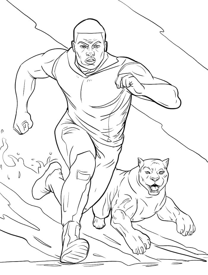 Tisknutelný Zdarma Black Panther omalovánka