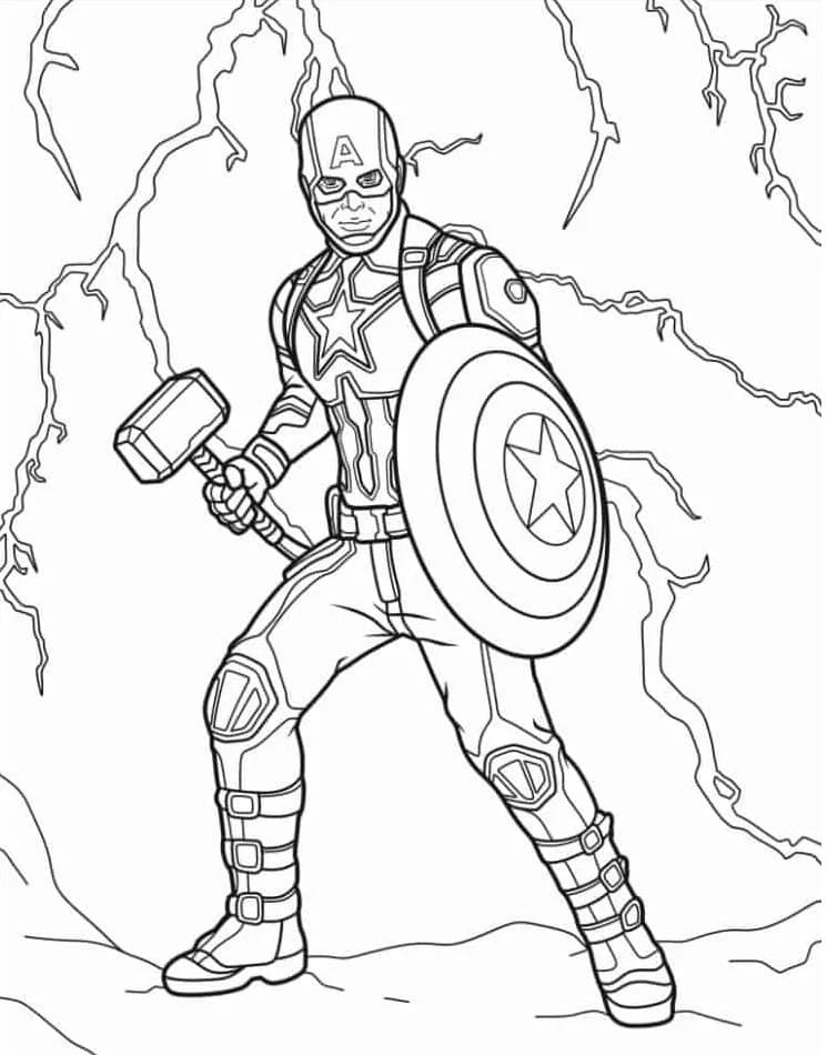 Tisknutelný Zdarma Captain America omalovánka