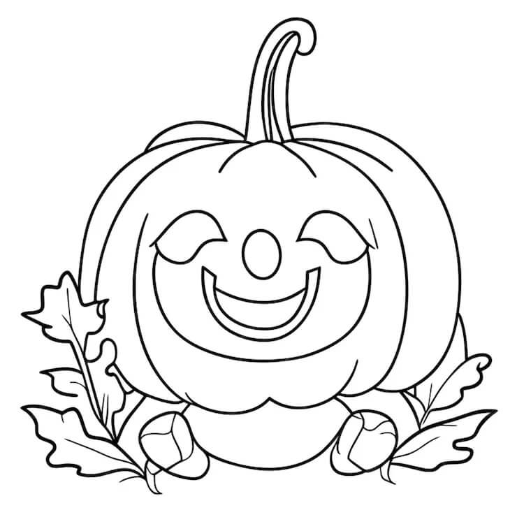 Tisknutelný Zdarma Dýně omalovánka