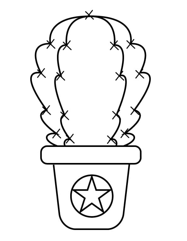 Tisknutelný Zdarma Kaktus omalovánka