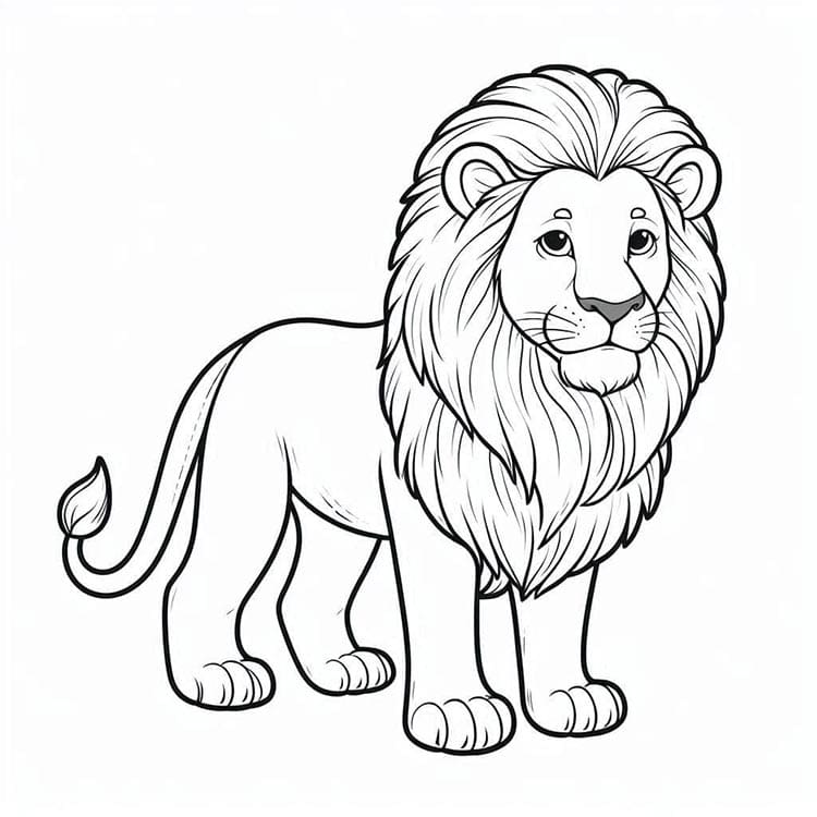 Tisknutelný Zdarma Lev omalovánka