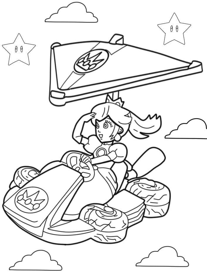 Tisknutelný Zdarma Mario Kart omalovánka