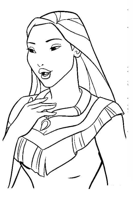 Tisknutelný Zdarma Pocahontas omalovánka