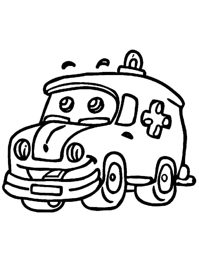 Tisknutelný Zdarma Sanitka omalovánka