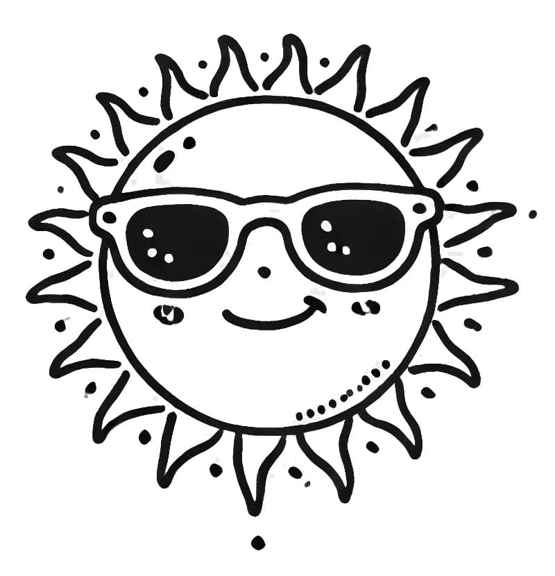 Tisknutelný Zdarma Slunce omalovánka