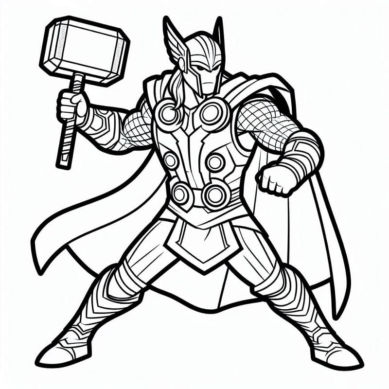 Tisknutelný Zdarma Thor omalovánka