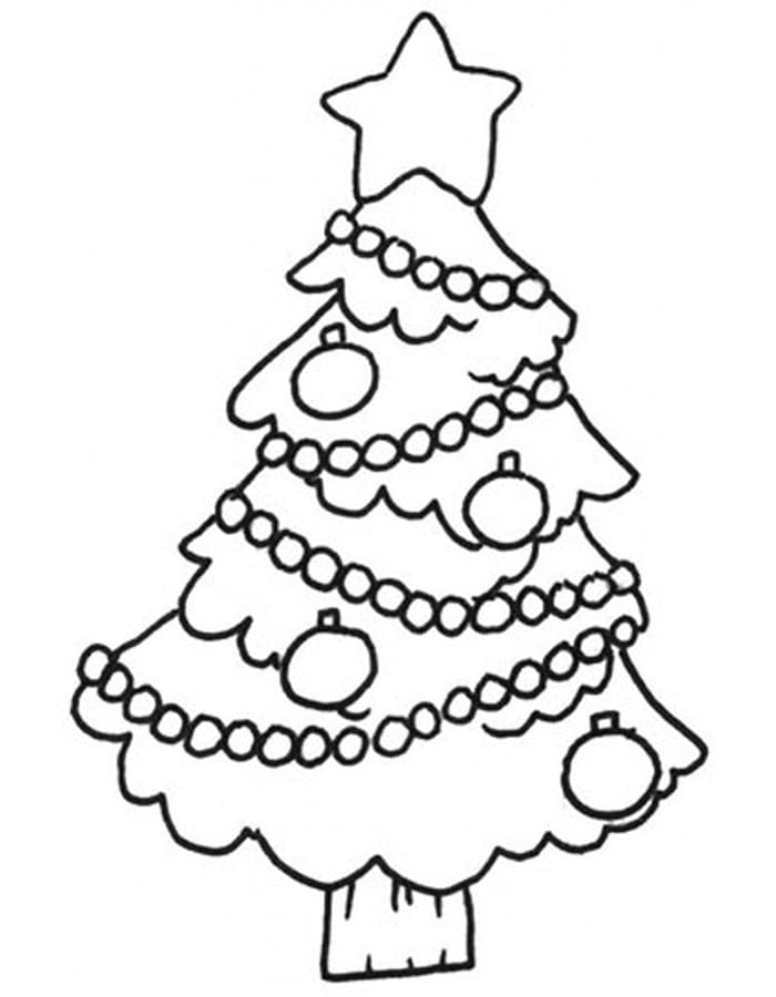 Tisknutelný Zdarma Vánoční strom omalovánka