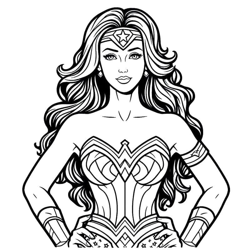 Tisknutelný Zdarma Wonder Woman omalovánka