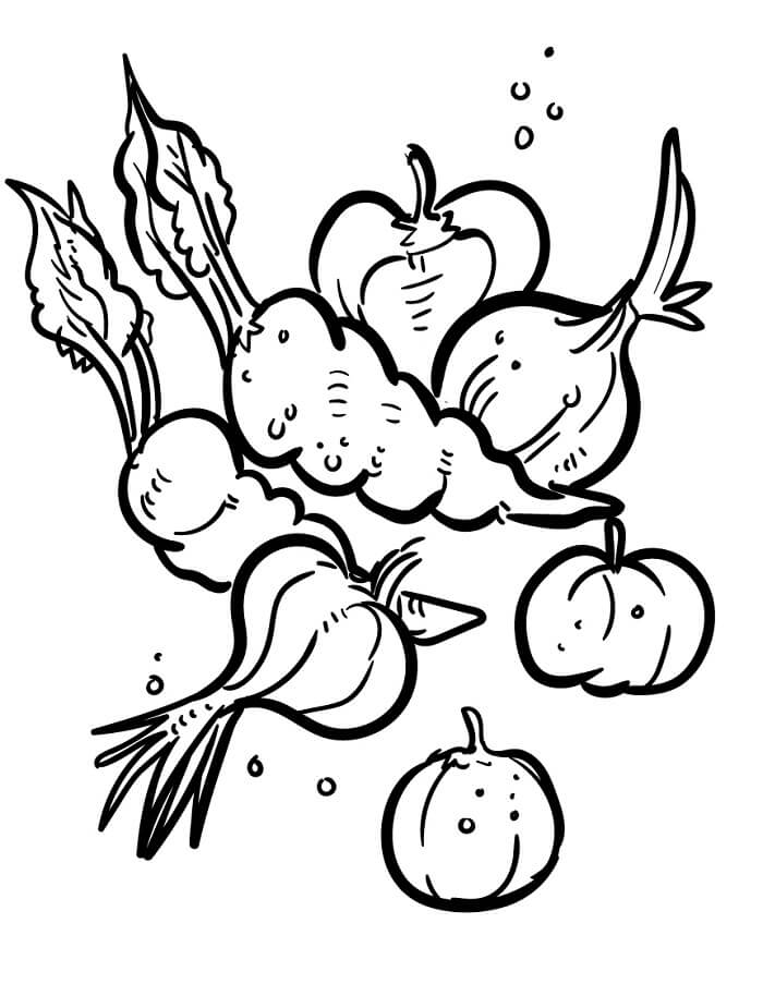 Tisknutelný Zdarma Zelenina omalovánka