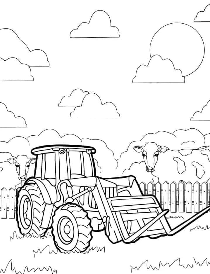 Traktor na Farmě omalovánka