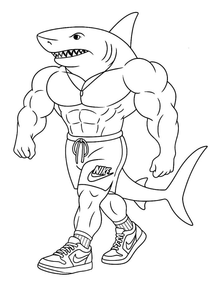 Tralalero Tralala Brainrot omalovánka