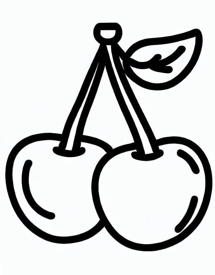 Třešeň Tisknutelná omalovánka