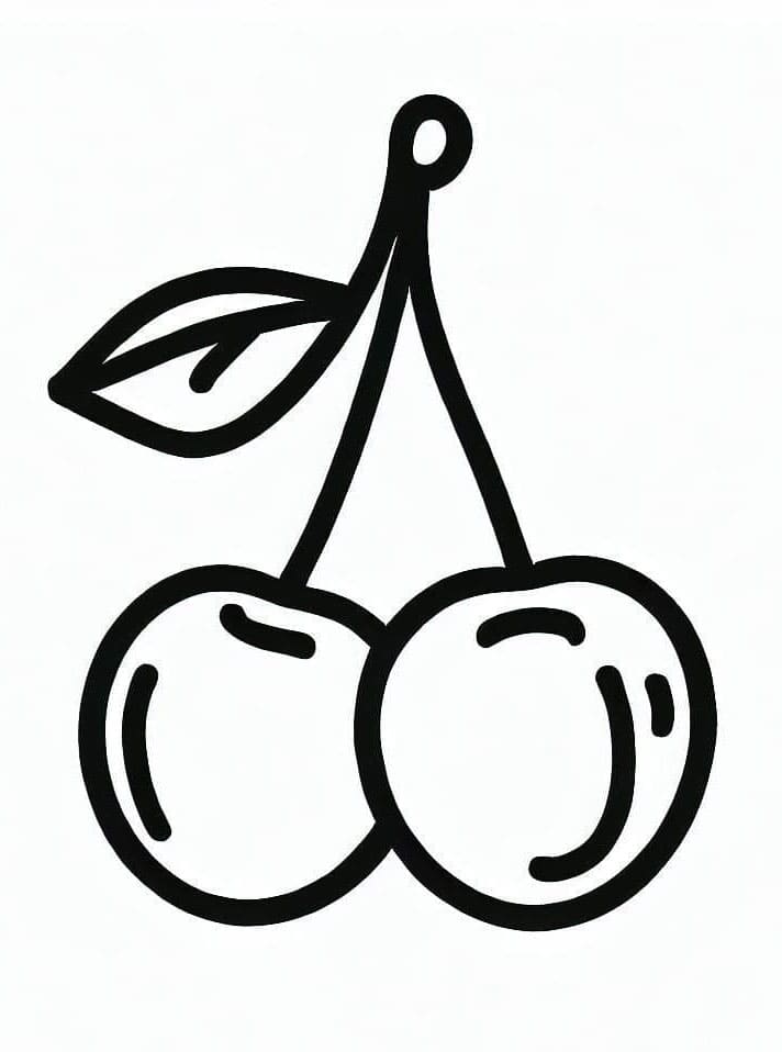 Třešeň k Vymalování omalovánka