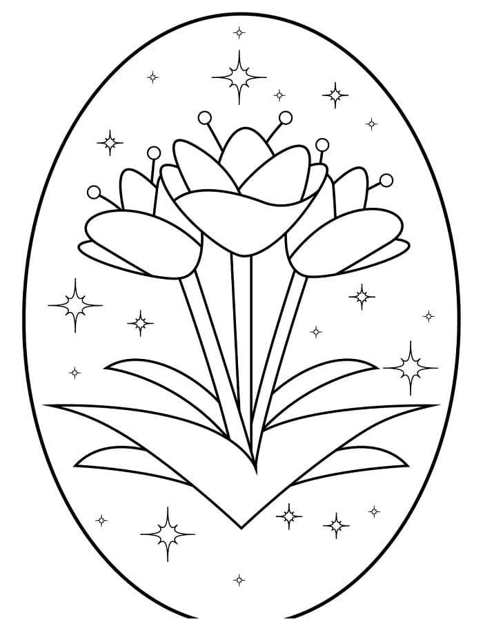 Tulipán pro 6leté Děti omalovánka