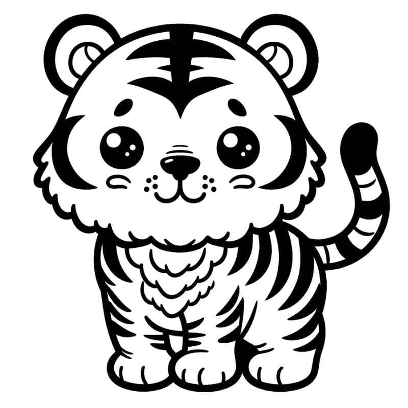 Tygr Tisknutelná Zdarma omalovánka