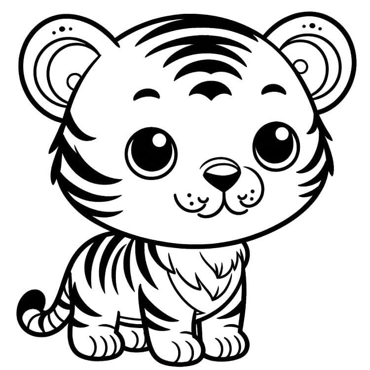 Tygr pro 1leté Děti omalovánka