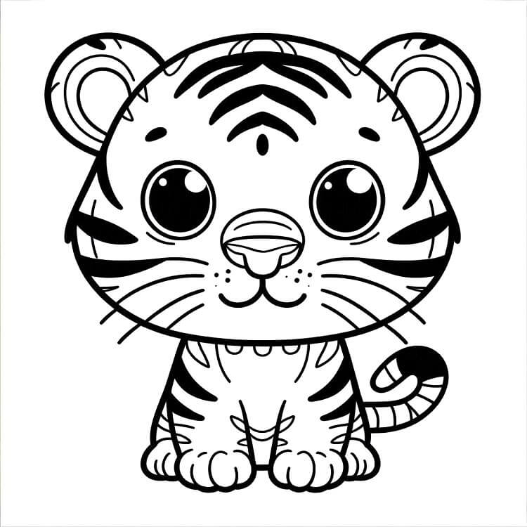 Tygr pro 3leté Děti omalovánka