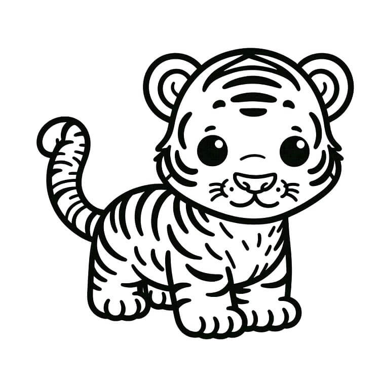 Tygr pro 6leté Děti omalovánka