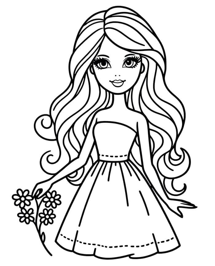 Usměvavá Barbie omalovánka