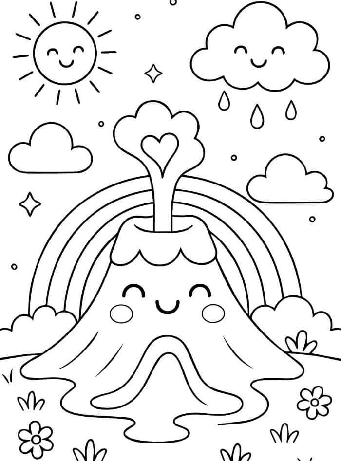 Úžasná Sopka omalovánka