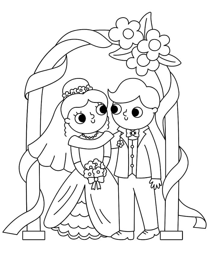 Svatba omalovánky