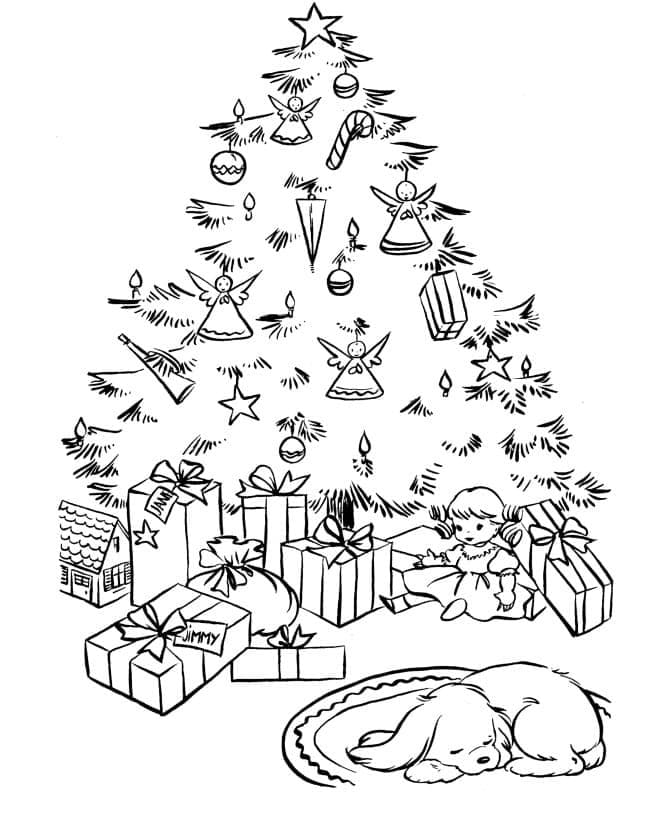 Úžasný Vánoční strom omalovánka