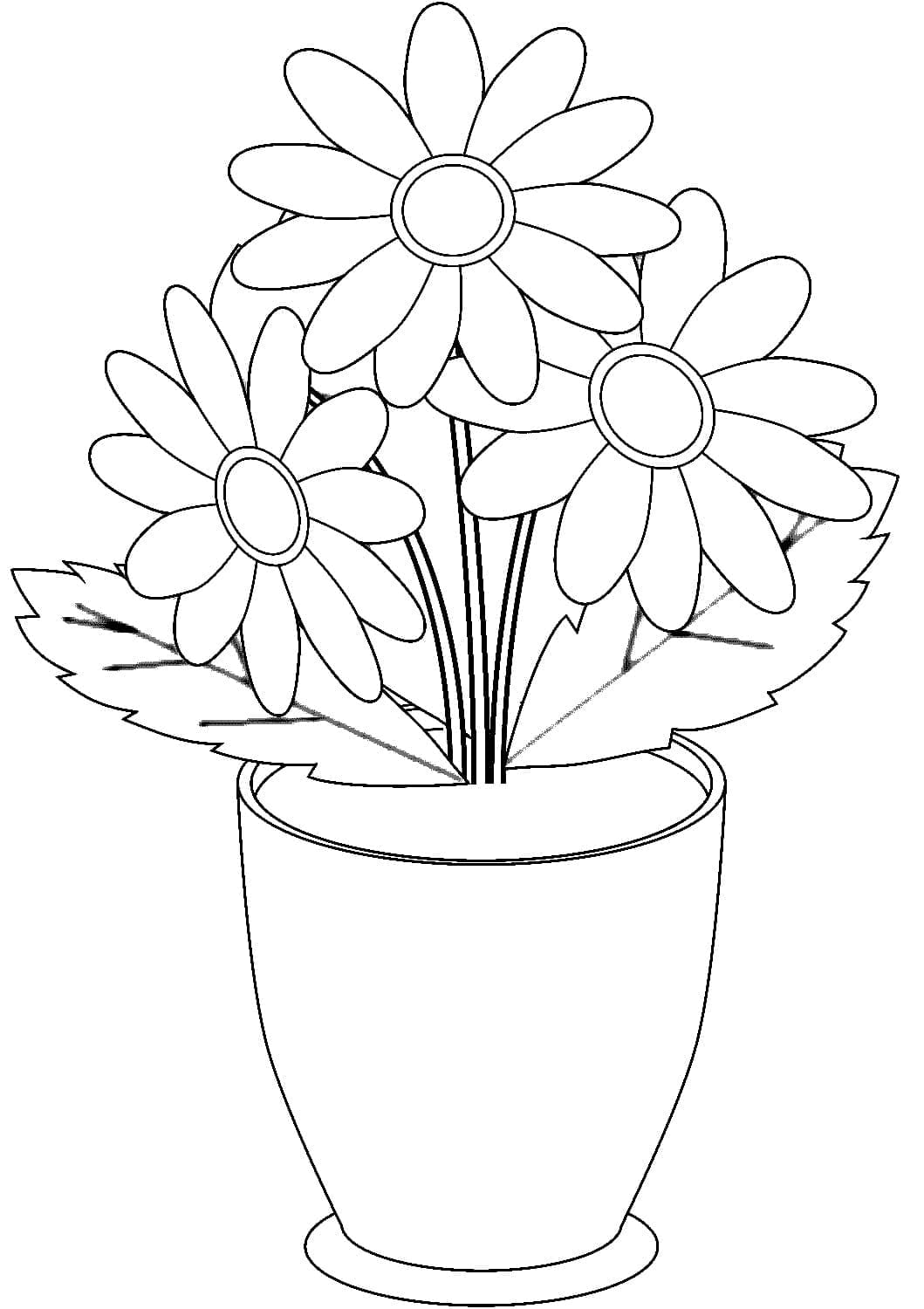 Váza s květinami (13) omalovánka