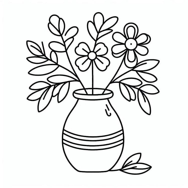 Váza s květinami (29) omalovánka
