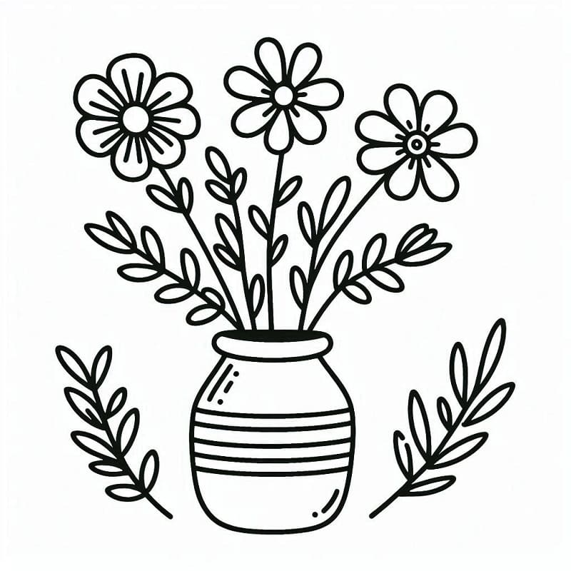Váza s květinami (30) omalovánka
