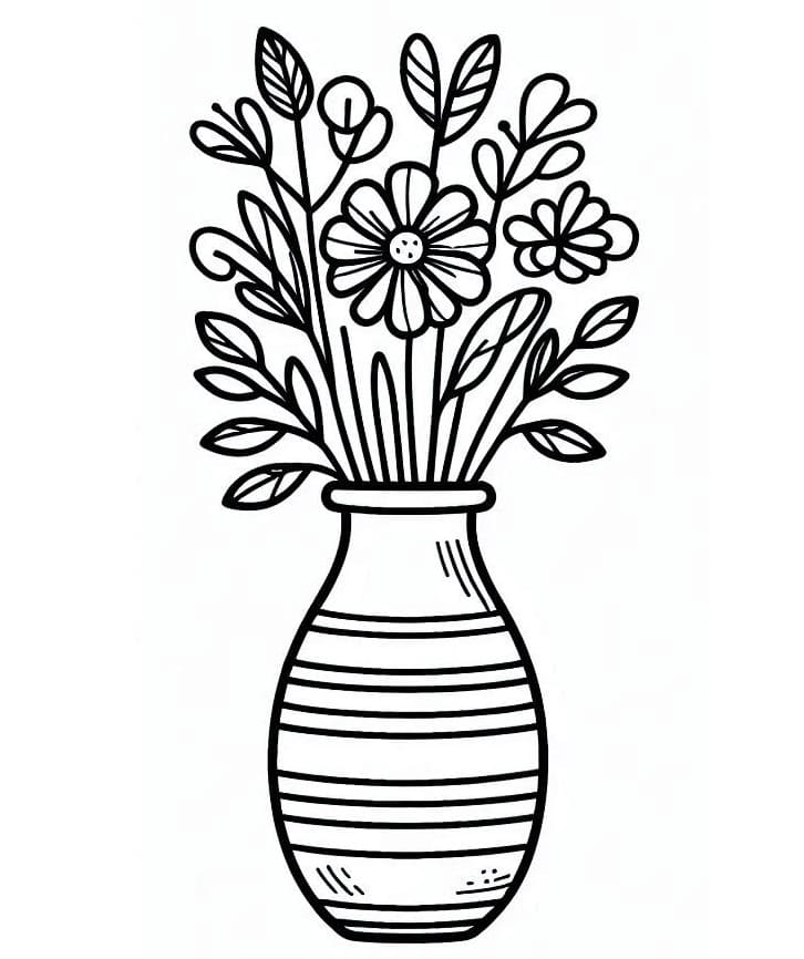 Váza s květinami (31) omalovánka