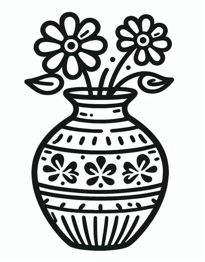 Váza s květinami (34) omalovánka