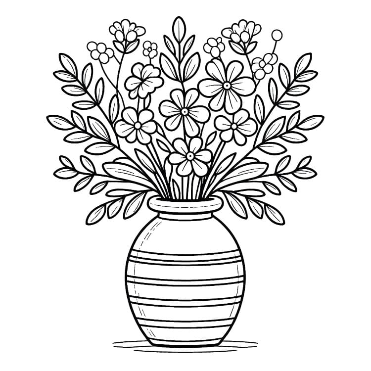 Váza s květinami (35) omalovánka