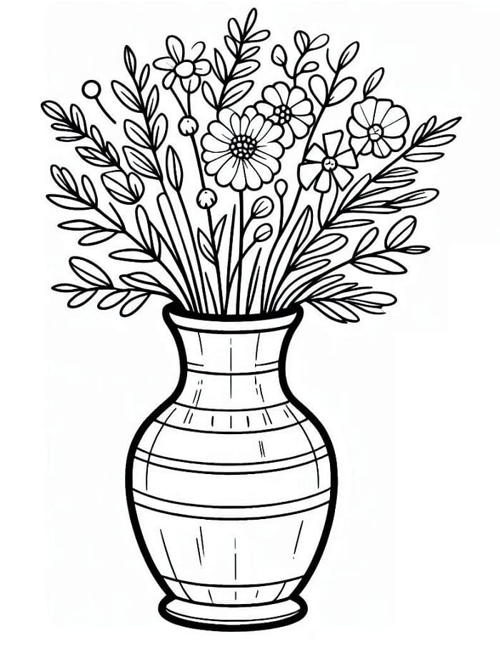 Váza s květinami (36) omalovánka