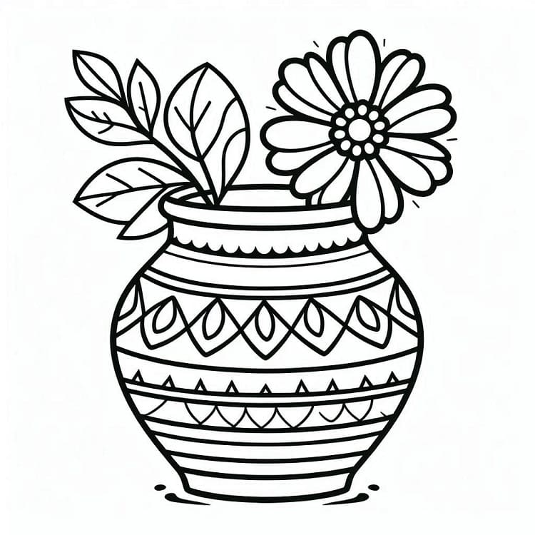 Váza s květinami (38) omalovánka