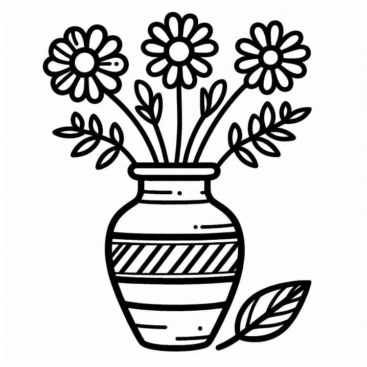 Váza s květinami (40) omalovánka