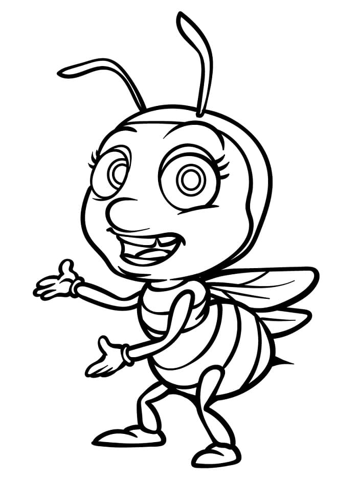 Včela k Vymalování omalovánka