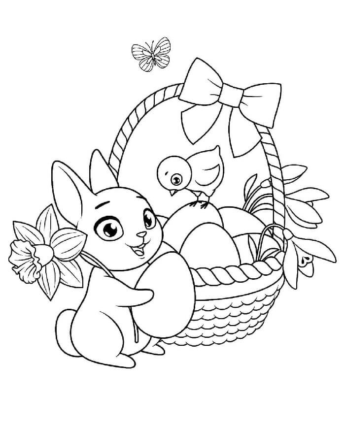Velikonoční Zajíček (10) omalovánka