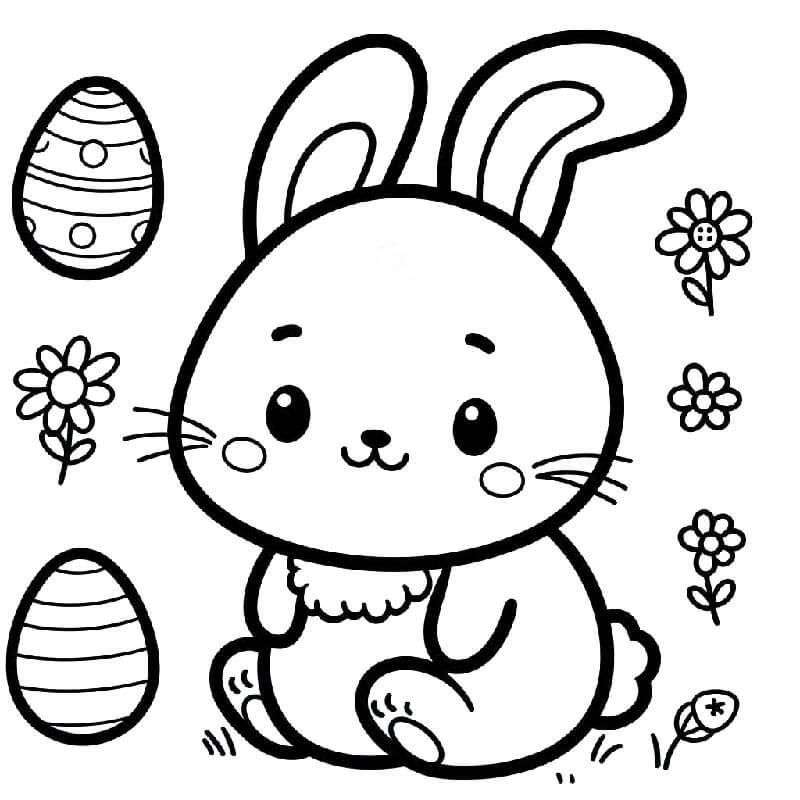 Velikonoční Zajíček (13) omalovánka