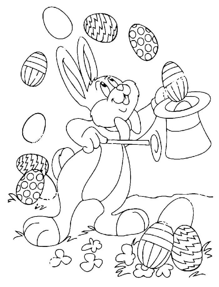 Velikonoční Zajíček (14) omalovánka