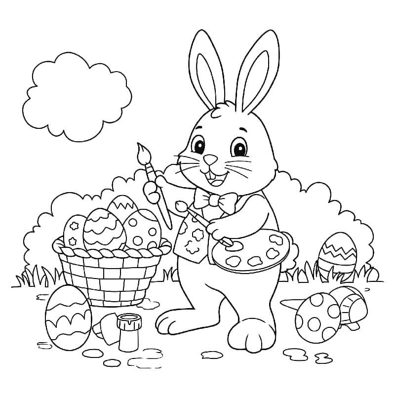 Velikonoční Zajíček (22) omalovánka