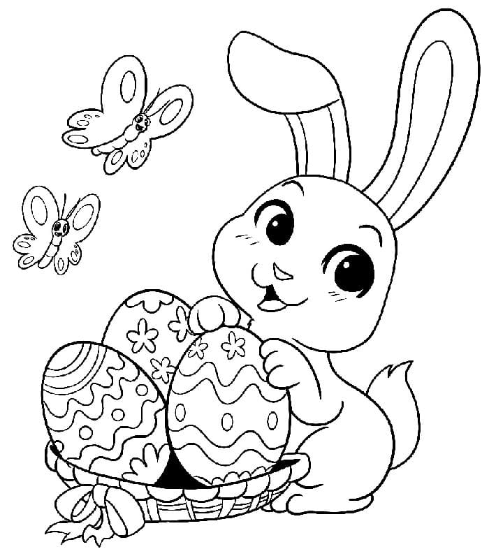 Velikonoční Zajíček (29) omalovánka