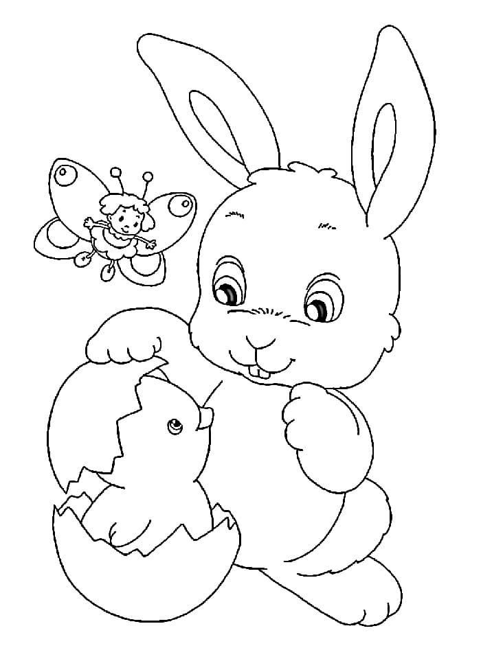 Velikonoční Zajíček (3) omalovánka